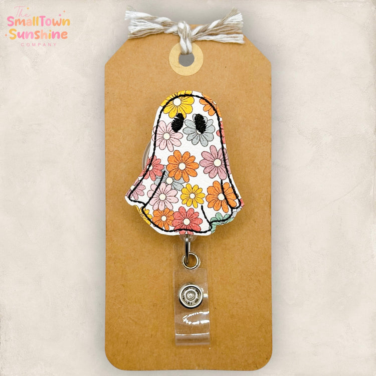 Floral Hippie Ghost Badge Topper