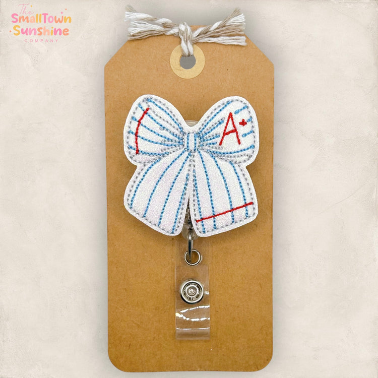 A+ Lined Paper Bow Badge Topper