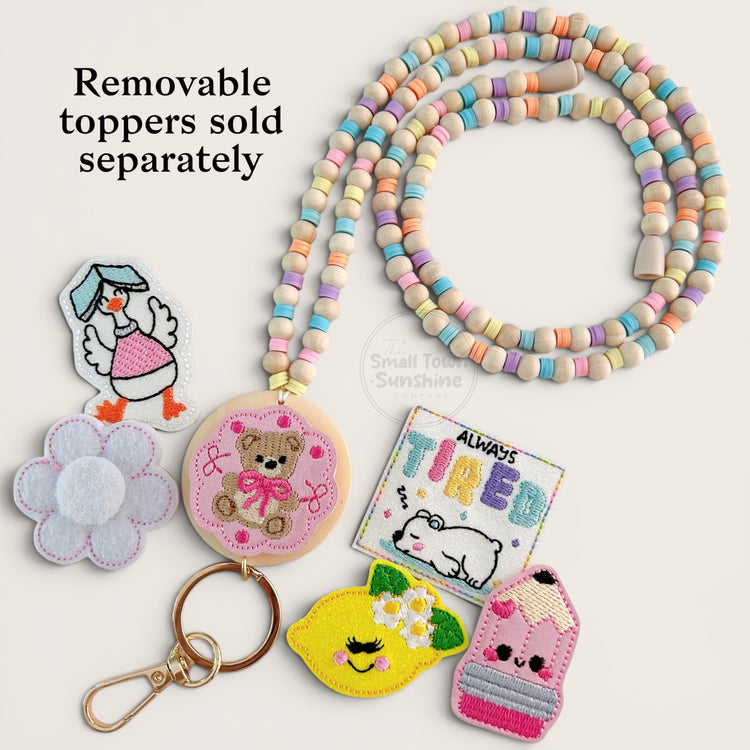 Beaded Lanyard for Removable Badge Toppers | SWEET & TART
