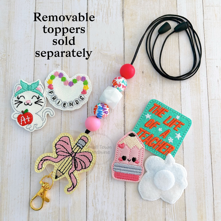 Beaded Lanyard for Removable Badge Toppers | ALPHABET SOUP