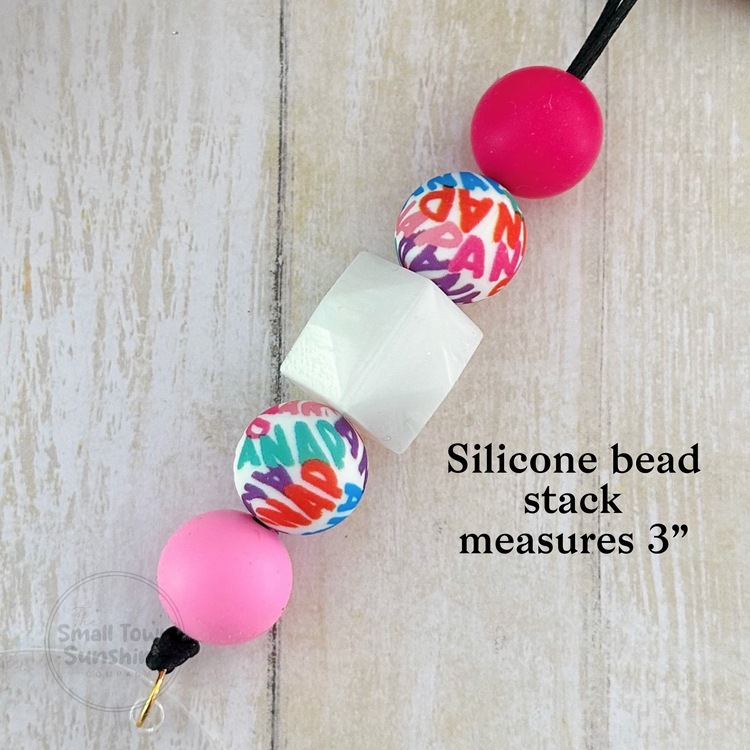 Beaded Lanyard for Removable Badge Toppers | ALPHABET SOUP