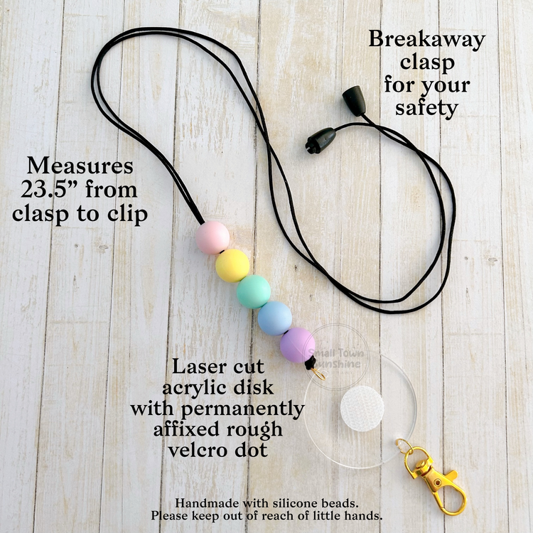 Beaded Lanyard for Removable Badge Toppers | SORBET CRUSH