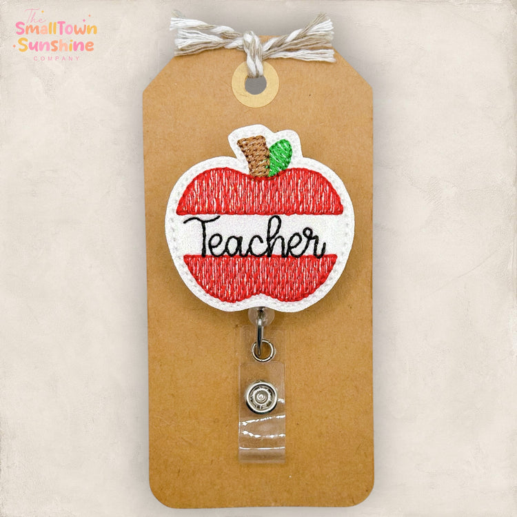 Teacher Apple Sketch Badge Topper
