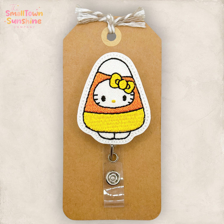 Candy Corn Kitty Badge Topper