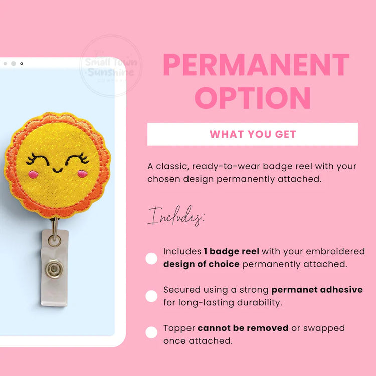 Permanent Badge Reel Base Options