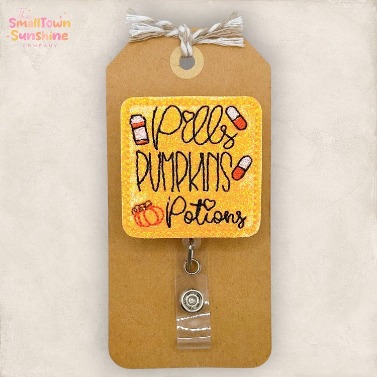 Pills Pumpkins Potions Badge Topper
