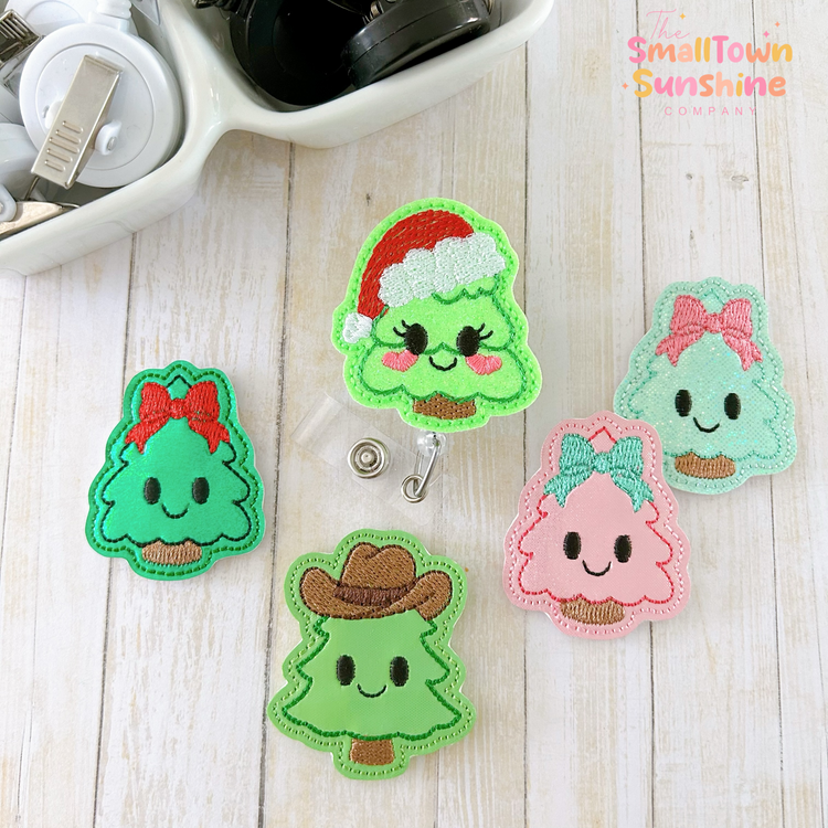 Christmas Tree Faces Badge Toppers