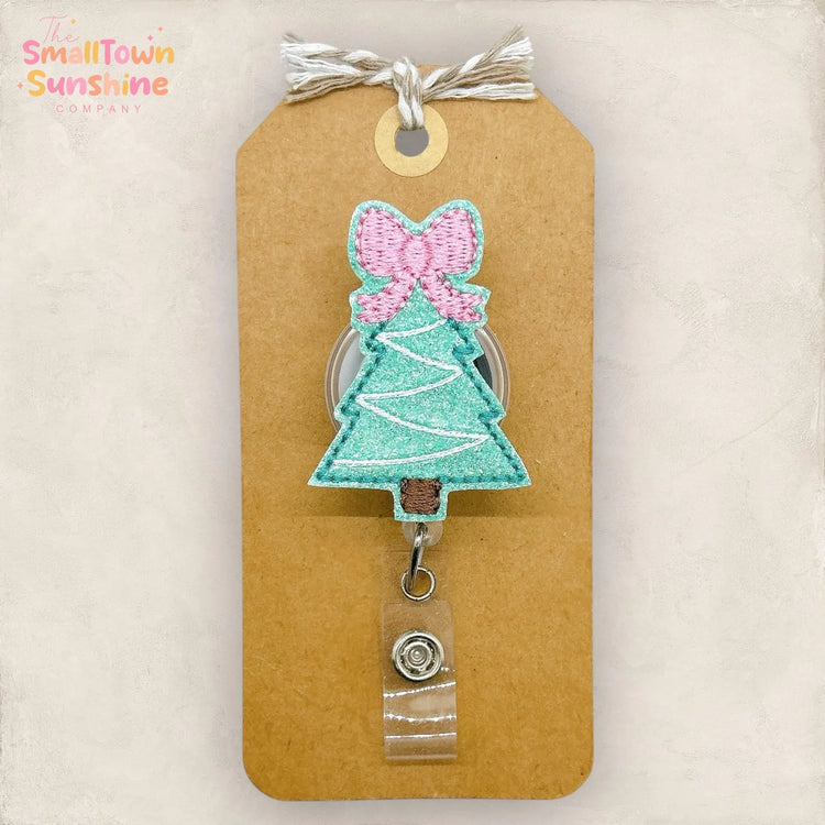 Teal Christmas Tree Badge Topper
