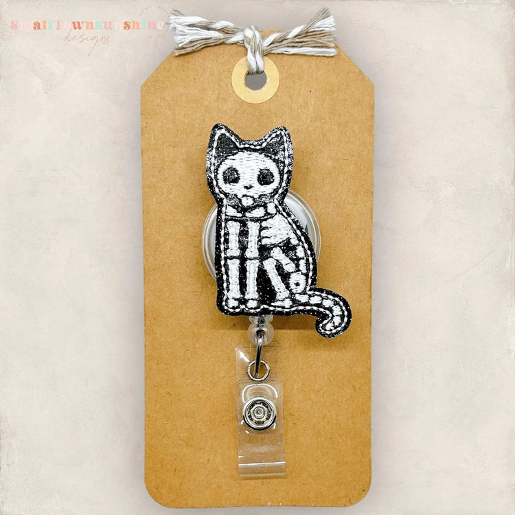 Cat Skeleton Badge Topper