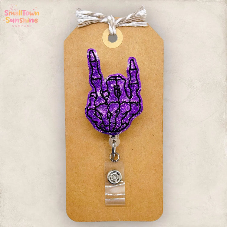 Skeleton Rock On Badge Topper