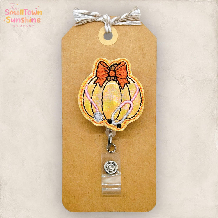 Stethoscope Pumpkin Badge Topper