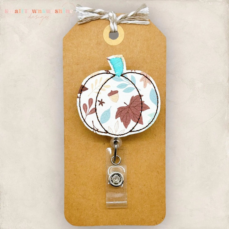 Teal & Brown Pumpkin Badge Topper
