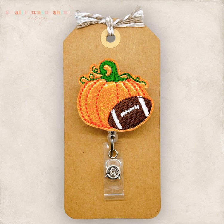 Pumpkin Football Badge Topper