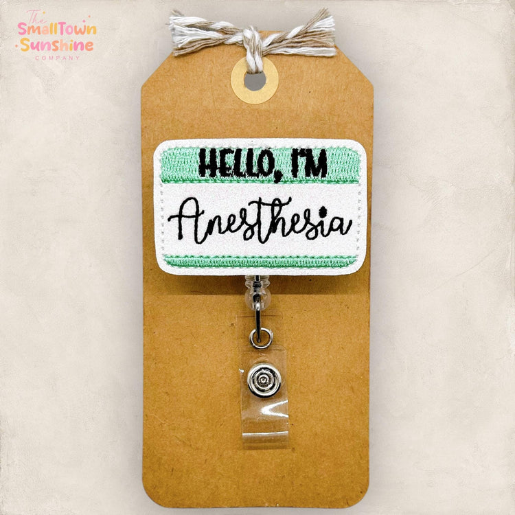 Hello Iβm Anesthesia Badge Topper
