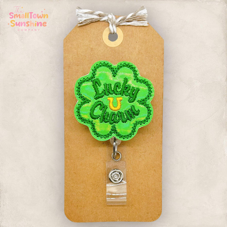 Lucky Charm Retractable Badge Reel: St Patrickβs Day ID Holder, Name Tag, Topper, Coworker Gift, Lanyard, MRI Safe, Heavy Duty Options