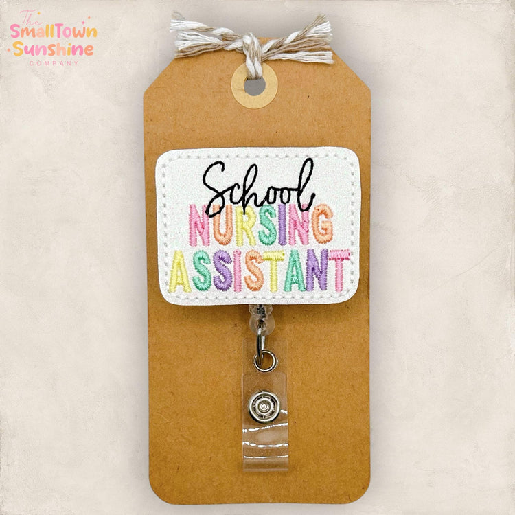 School Nursing Assistant Retractable Badge Topper: ID Holder