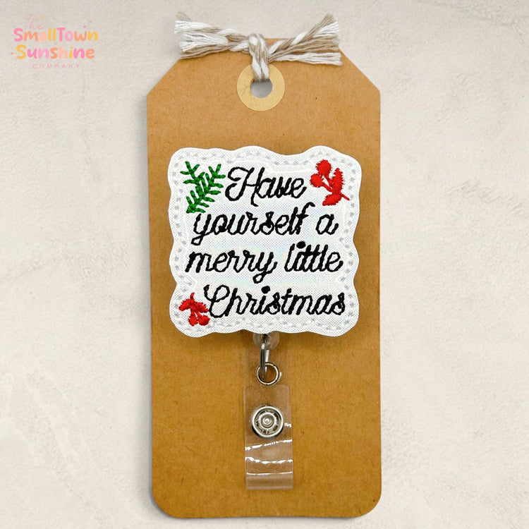 Have Yourself a Merry Christmas Retractable Badge Reel: ID Holder, Name Tag, Topper, Coworker Gift, Lanyard, MRI Safe, Heavy Duty Clip