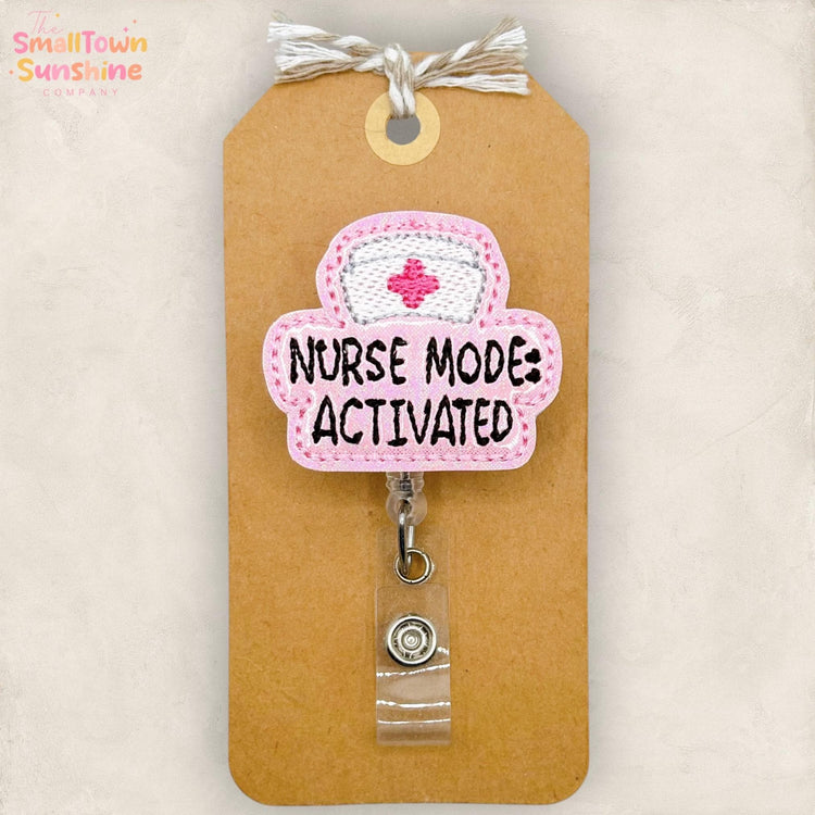 Nurse Mode Activated Retractable Badge Reel: Hospital ID Holder, Name Tag, Swappable Topper, Coworker Gift, Lanyard, MRI Safe, Heavy Duty