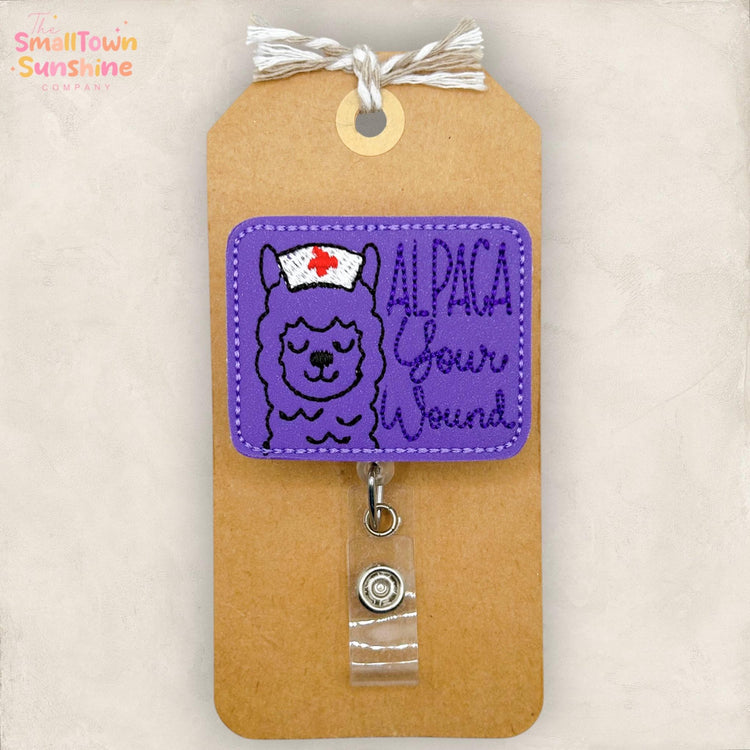 Alpaca Your Wound Retractable Badge Reel: Hospital ID Holder, Nurse Name Tag, Swappable Topper, Coworker Gift, Lanyard, MRI Safe, Heavy Duty