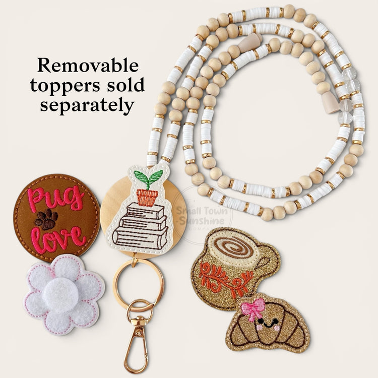 Beaded Lanyard for Removable Badge Toppers | SUNDAY LATTE