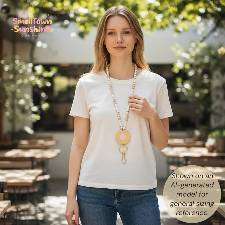 Beaded Lanyard for Removable Badge Toppers | SUNDAY LATTE
