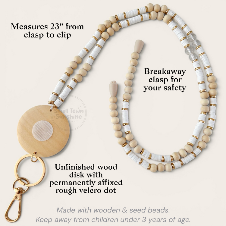 Beaded Lanyard for Removable Badge Toppers | SUNDAY LATTE