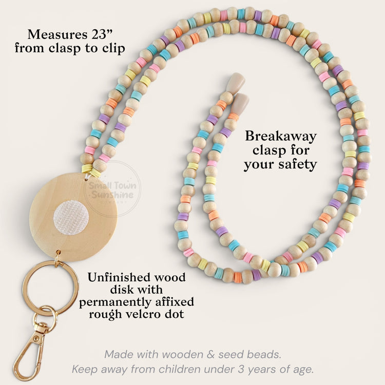 Beaded Lanyard for Removable Badge Toppers | SWEET & TART