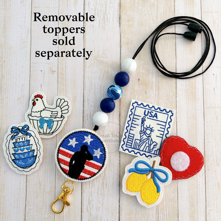 Beaded Lanyard for Removable Badge Toppers | OCEAN BREEZE