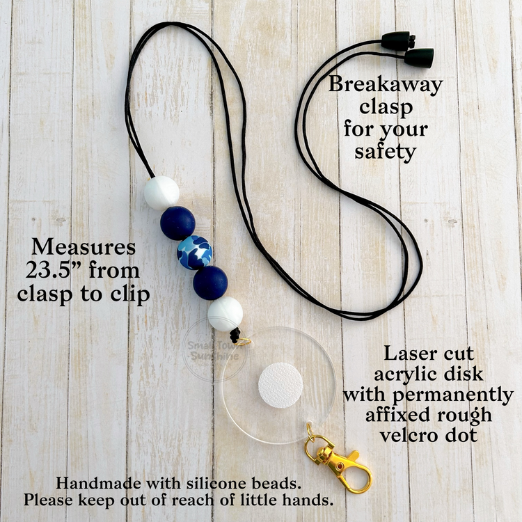 Beaded Lanyard for Removable Badge Toppers | OCEAN BREEZE