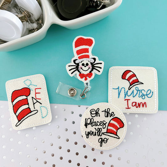 Cat with Hat Badge Toppers