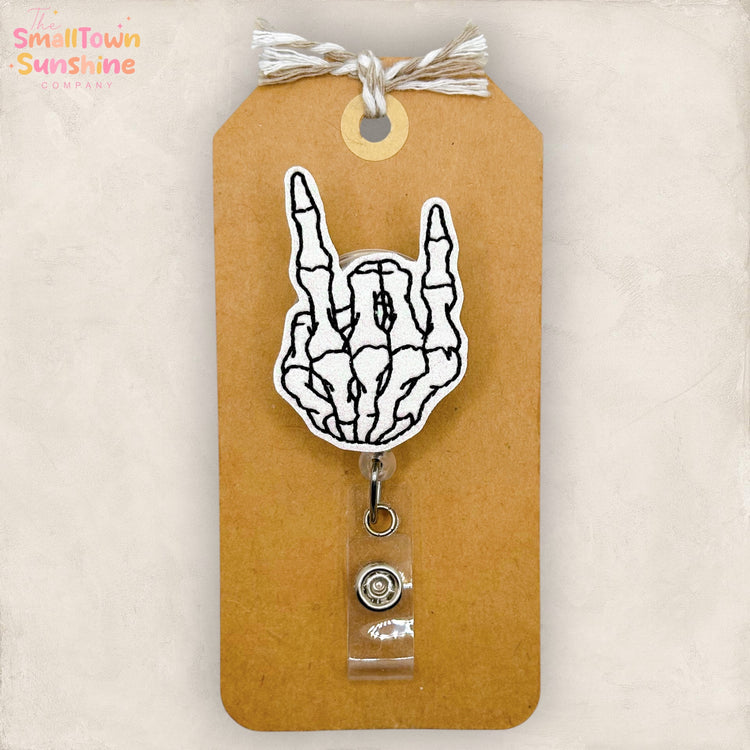 Skeleton Rock On Badge Topper