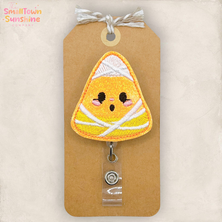 Candy Corn Mummy Badge Topper