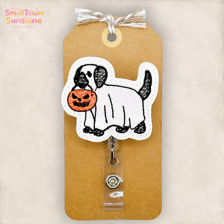 Black Ghost Dog Badge Topper