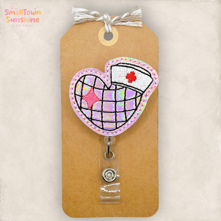 Nursing Disco Heart Badge Topper