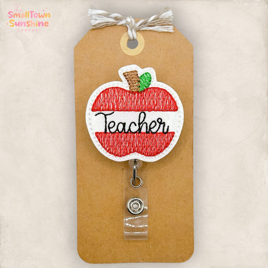 Teacher Apple Sketch Badge Topper