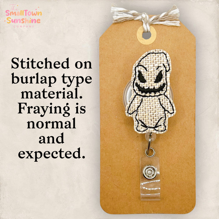 Burlap Oogie Badge Topper