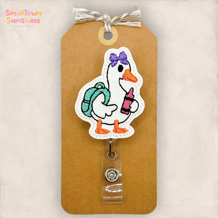 Back to School Girl Goose Badge Toppers
