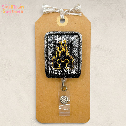 Happy New Year Castle Badge Topper