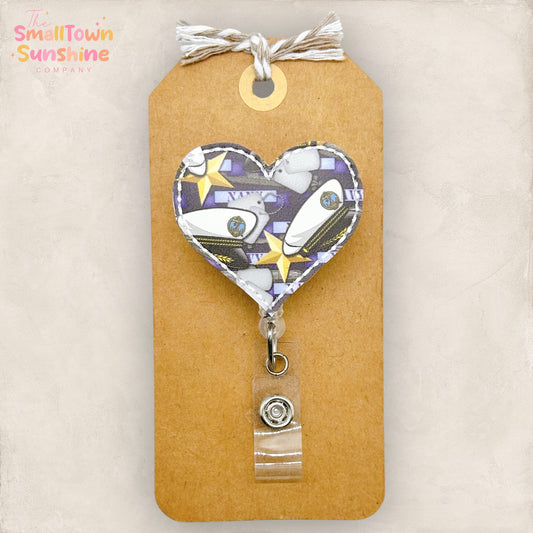Navy Heart Badge Topper