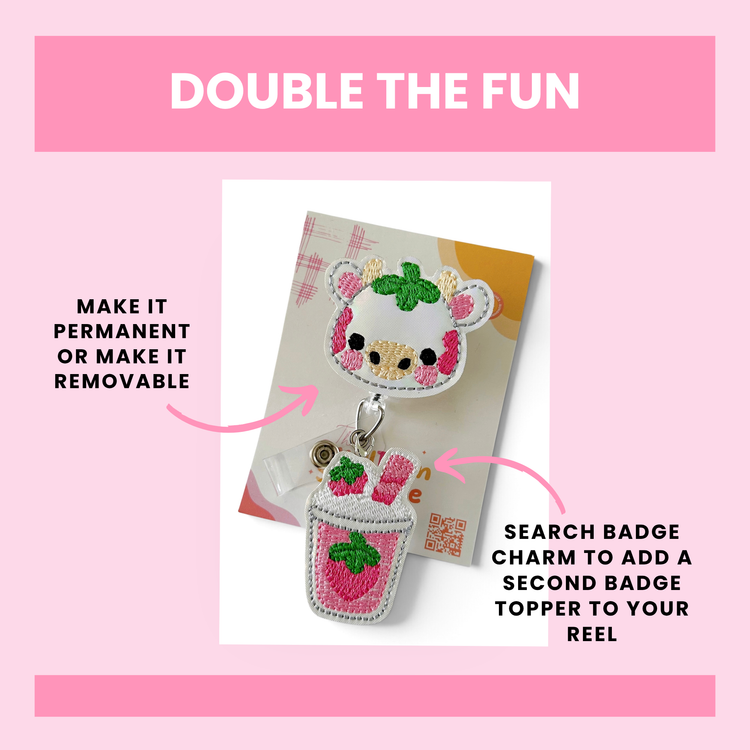 Strawberry Cow or Milkshake Badge Topper
