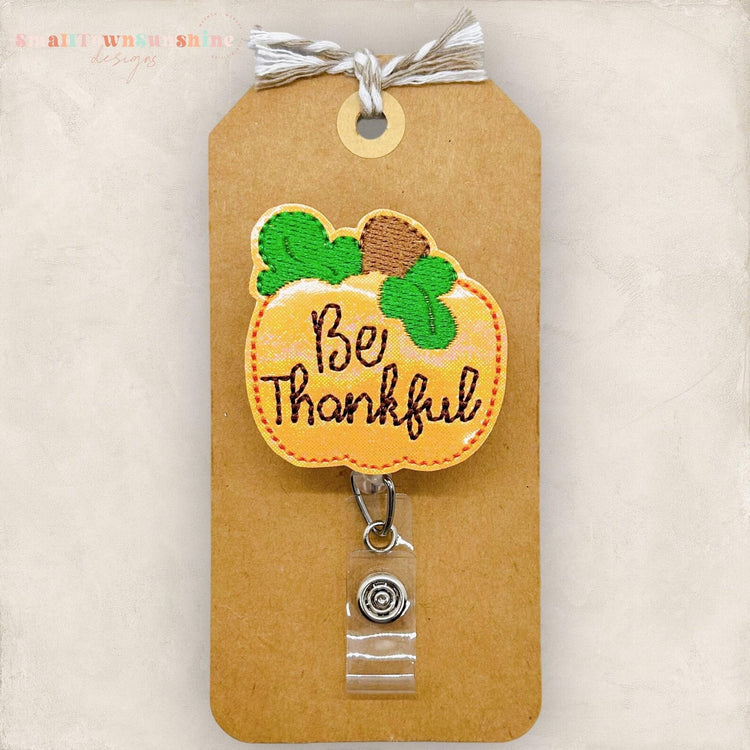 Be Thankful Pumpkin Badge Topper