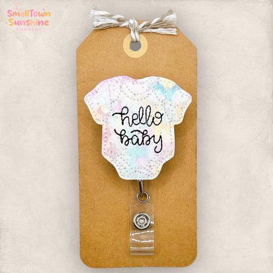 Hello Baby Bodysuit Badge Topper