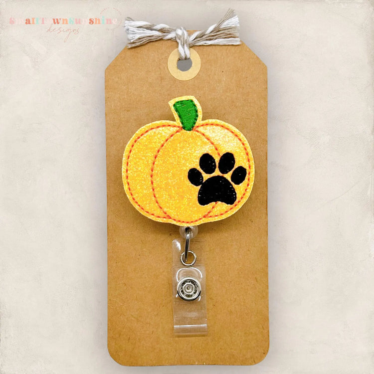 Paw Print Pumpkin Badge Topper