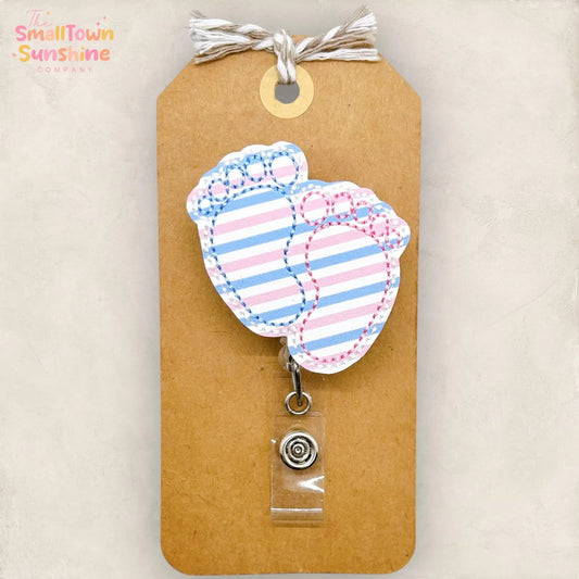 Striped Baby Feet Badge Topper