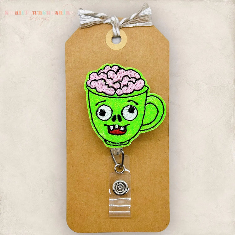 Zombie Coffee Cup Badge Topper
