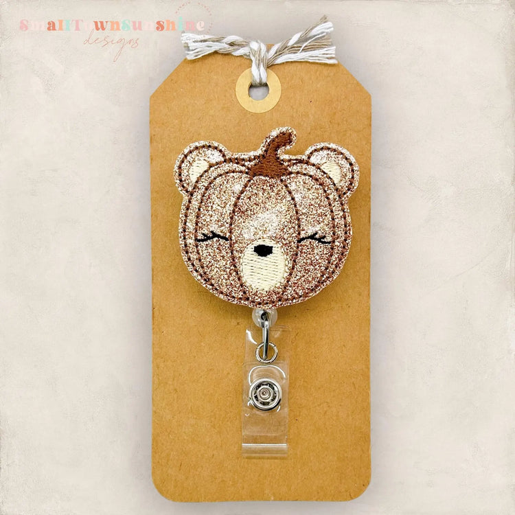 Bear Pumpkin Badge Topper