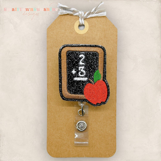 Chalkboard Badge Reel, Teacher Badge Reel, Student Teacher Lanyard, Teacher Gift Idea, Coworker Gift, Badge Buddy, ID Holder | GLITTER