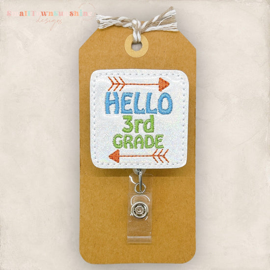Hello Third Grade Badge Topper