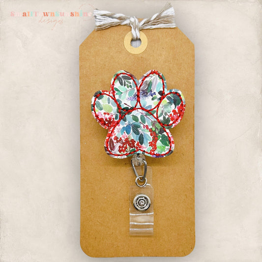 Christmas Paw Print Badge Topper