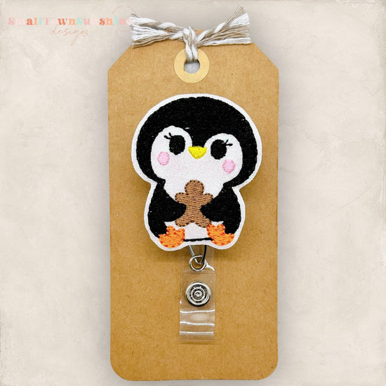 Penguin with Gingerbread Badge Topper